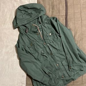 StitchFix Market & Spruce Chaplin Essential Hooded Anorak Cargo Jacket, Olive 1X